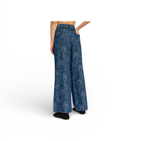 Rag & Bone Blue Paisley High-Rise Ankle Pants - Picture 3 of 9